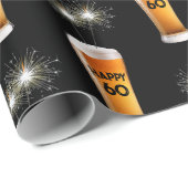 Sparklers in 60e verjaardag bier cadeaupapier (Rol Hoek)