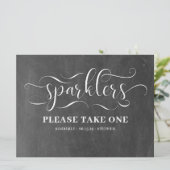 Sparklers Teken Trouwtafel Kaart (Staand voorkant)