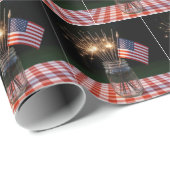 Sparklers With American Flag Cadeaupapier (Rol Hoek)