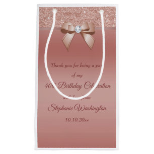 Sparkles & Glamor, Roos Gold Birthday Party Klein Cadeauzakje