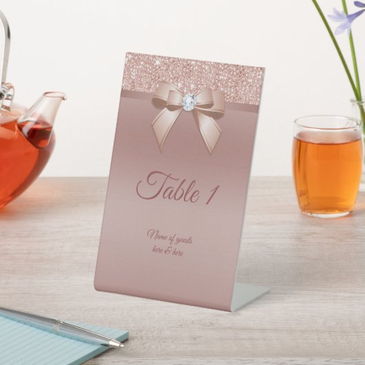 Sparkles & Glamor, Roos Gold Birthday Party Reclamebord Met Voetstuk (Insitu)