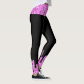 Sparkles Glitter roze zwart monogram Leggings (Rechts)