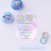 Sparkles Holographic Glitter Elegant Makeup Artist Flyer (Enkel)