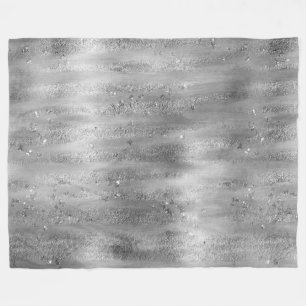 Sparkles Large Bruske Stroke Faux Glitter Silver Fleece Deken