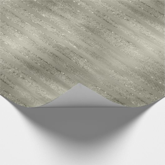 Sparkles - Penseelstreken Pewter Faux Glitter Cadeaupapier (Hoek)