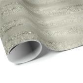 Sparkles - Penseelstreken Pewter Faux Glitter Cadeaupapier (Rol Hoek)