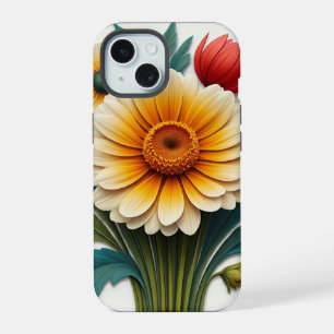 Sparkles Petals: een 4D-bloemfantasie iPhone 15 Hoesje