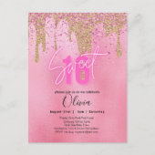 Sparkles Sweet16  Meisje Roze 16e Verjaardag Briefkaart (Voorkant)