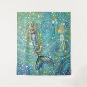 Sparkles Zee Zeemeermin en kwal Wall Hanging Wandkleed