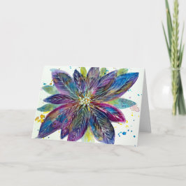 Sparklesettia Waterverf Poinsettia Wenskaart Kaart