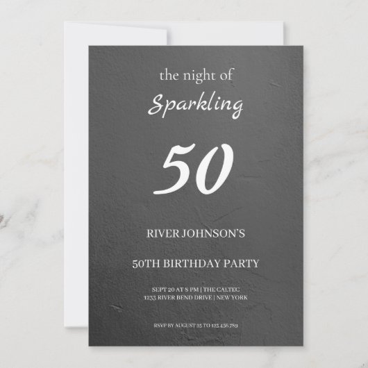 Sparkling 50ste verjaardag Uitnodiging (Voorkant)