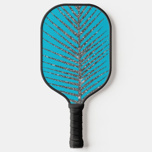 Sparkling Aqua Blue Glitter Pickleball Paddle (Voorkant)