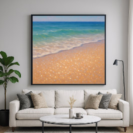 Sparkling Beach - Pastel Painting Seascape Poster