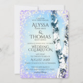 Sparkling Berken Huwelijk Kaart (Voorkant)