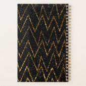 Sparkling Black Gold Chevron Nieuwjaar Planner (Achterkant)