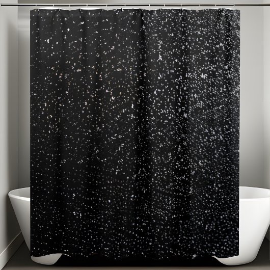 Sparkling Black Sequin Douchegordijn