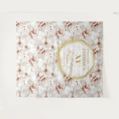 Sparkling Blush Floral Birthday Party Backdrop Wandkleed (Voorkant (horizontaal))