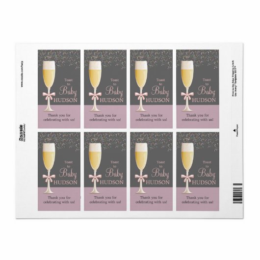 Sparkling Bubbly Sip & See Wijn Etiketten (Full Sheet)
