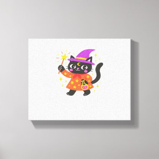 Sparkling Celestial Kat Witch Classic T-shirt Canvas Afdruk (Voorkant)