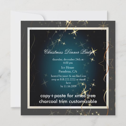 Sparkling Christmas Tree / Invitations pour la fêt (Dos)