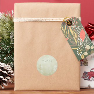 Sparkling Christmas tree round stickers 