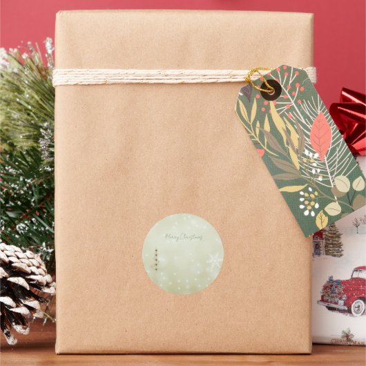 Sparkling Christmas tree round stickers  (vacances)