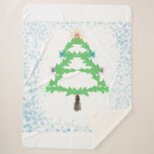 Sparkling Christmas Tree Sherpa Blanket Sherpa Deken (Voorkant)