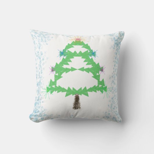 Sparkling Christmas Tree Throw Cushion Kussen (Voorkant)