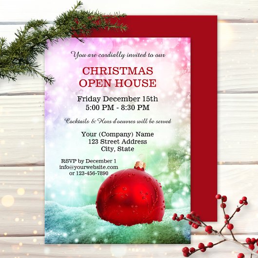 Sparkling Company Feestdagen Open House Invitation Kaart