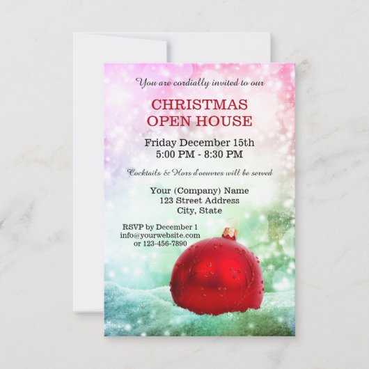 Sparkling Company Holidays Open House Invitation (Devant)