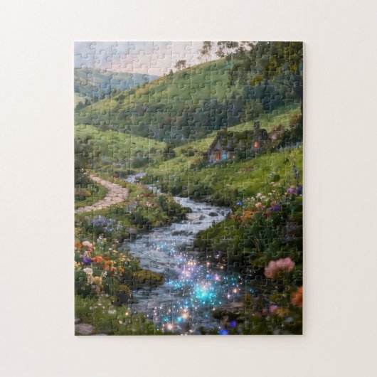 Sparkling Cottage Stream Legpuzzel (Verticaal)