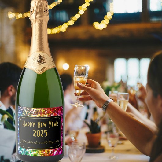 Sparkling Custom Nieuwjaar Label Wijnetiket