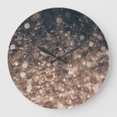 Sparkling Dew druppels in Earth Tones Grote Klok (Voorkant)