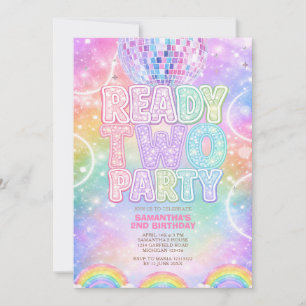 Sparkling Disco Bal Pastel Regenboog Tweede Verjaa Kaart