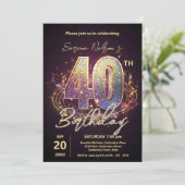 Sparkling Disco Dance 40ste verjaardag Kaart (Staand voorkant)