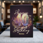 Sparkling Disco Mozaïek 40e verjaardag Kaart