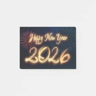 Sparkling Fireworks Happy New Year 2026 Post-it® Notes