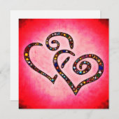 Sparkling Gem Hearts Designer Square Note Kaart (Voorkant / Achterkant)