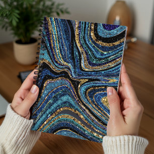 Sparkling glam glitter meisjesachtige marmer kunst notitieboek