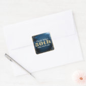 Sparkling Glitter Blauw en Goud Verjaardagsfeest Vierkante Sticker (Envelop)