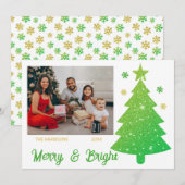 Sparkling Glitter Christmas Tree One Foto Feestdagenkaart (Voorkant / Achterkant)