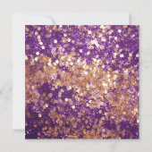 Sparkling Glitter Paarse en Gouden Verjaardagsfees Kaart (Achterkant)