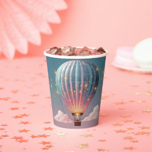 Sparkling Glitters Hete Luchtballon Baby shower Papieren Bekers