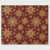 Sparkling Gold Glitter sneeuwvlokken inpakpapier (Vlak)