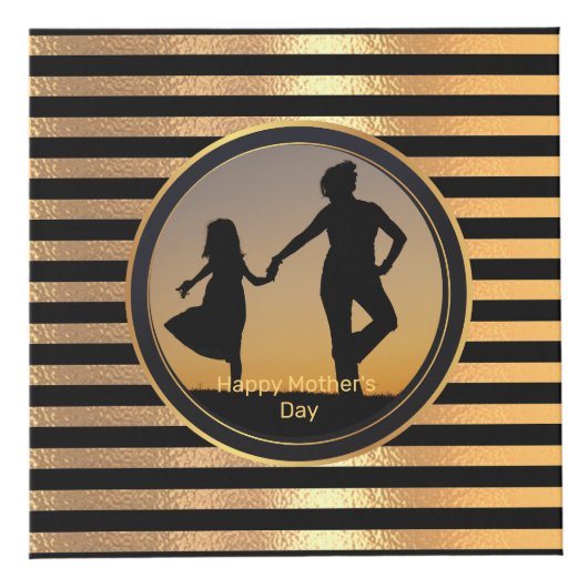 Sparkling Gouden Glitter Gradiënt Gelukkige Moeder Kubus (Voorkant)