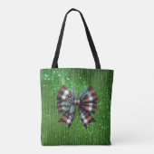 Sparkling Green Big Plaid Black Bow Draagtas (Achterkant)