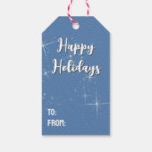 Sparkling Green Ribbon Kerstboom Cadeaulabel (Achterkant)