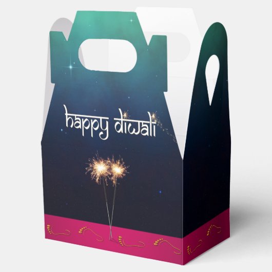 Sparkling Happy Diwali - Favor Box Gable Bedankdoosjes (Geopend)