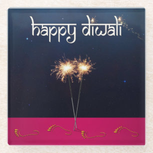 Sparkling Happy Diwali - Glas Onderzetter Glazen Onderzetter