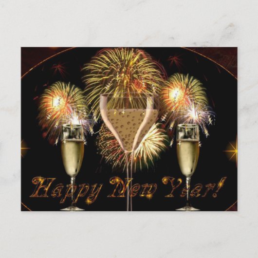 Sparkling Happy New Year briefkaart (Voorkant)